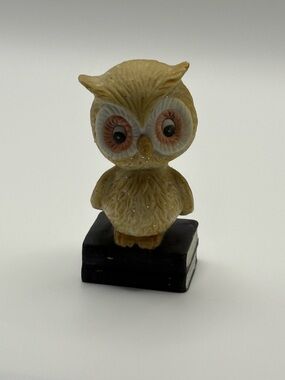Vintage Enesco Weather Owl Figurine 1970s Japan Porcelain 3.5”